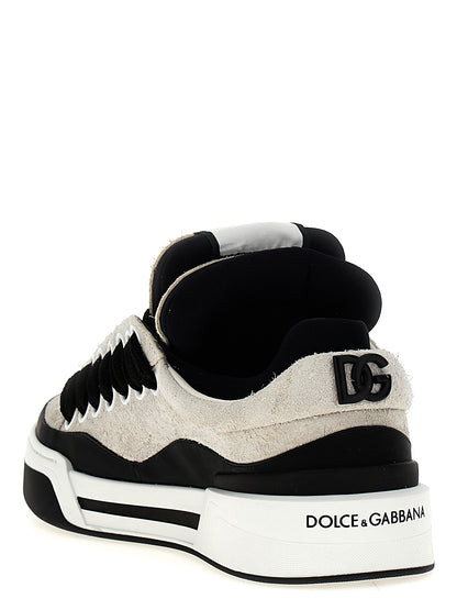 Bicolor Leather Athletic Sneakers