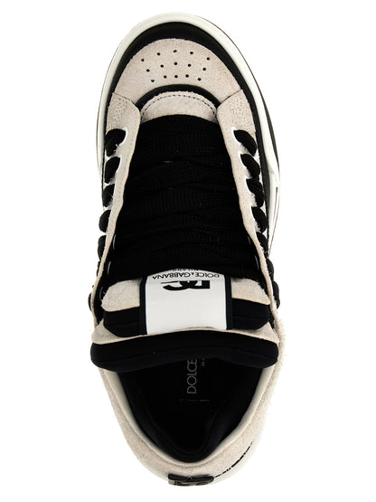 Bicolor Leather Athletic Sneakers