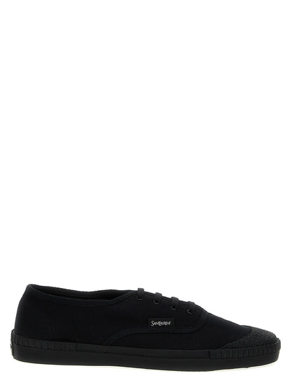 Black Cotton Low Top Sneakers