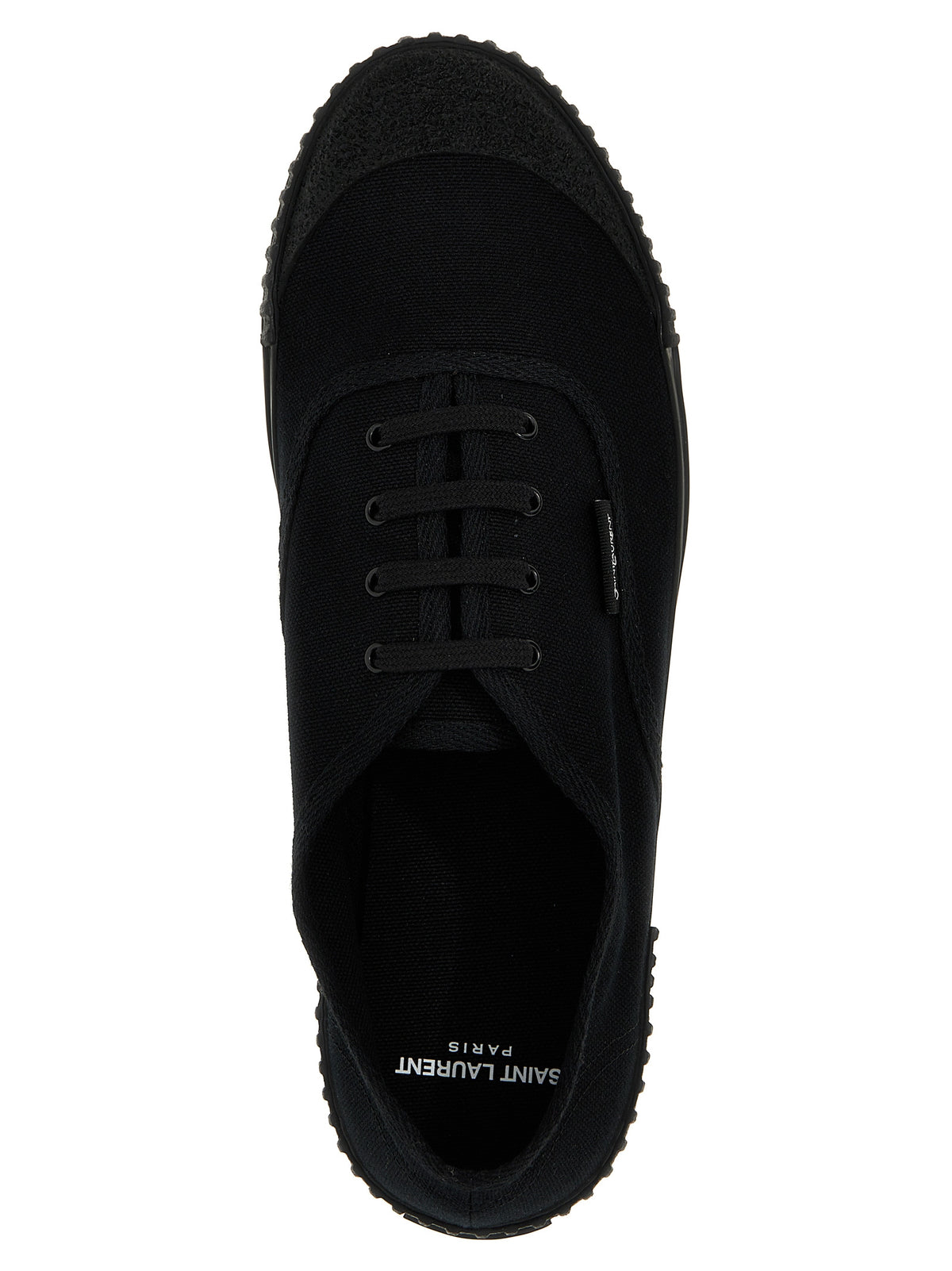 Black Cotton Low Top Sneakers