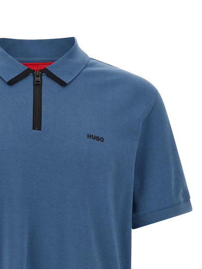 Blue Cotton Polo Shirt