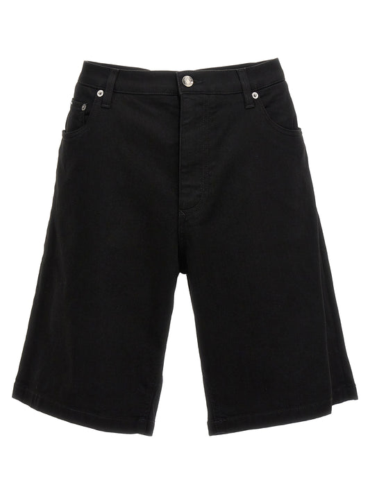 Black Cotton Bermuda Shorts