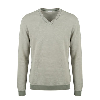 Green Cotton Men Sweater