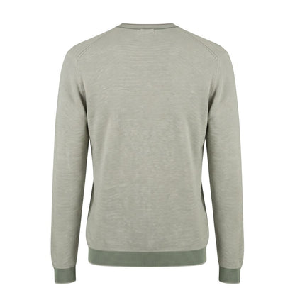Green Cotton Men Sweater