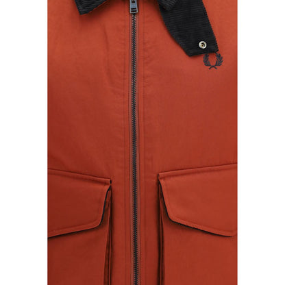 Red Recycled Polyamide Full-Length Jacket