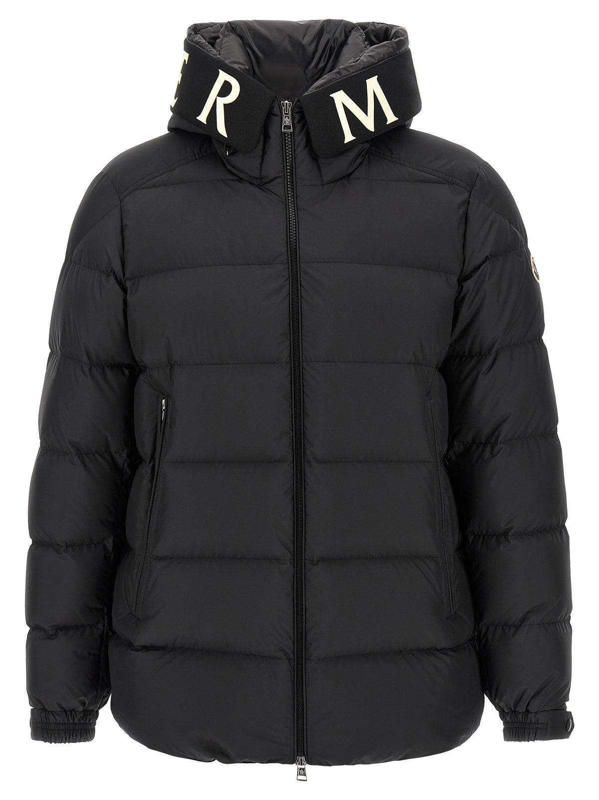 Black Polyester Full-Length Jacket