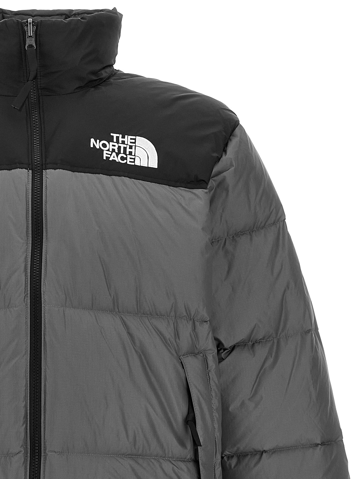 Gray Nylon Full-Length Jacket