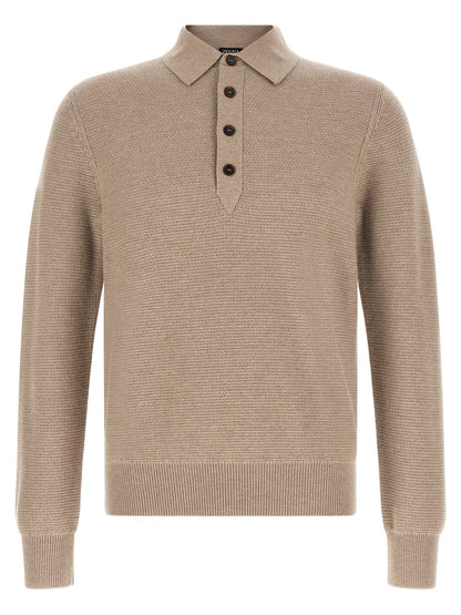 Beige Cashmere Polo Shirt