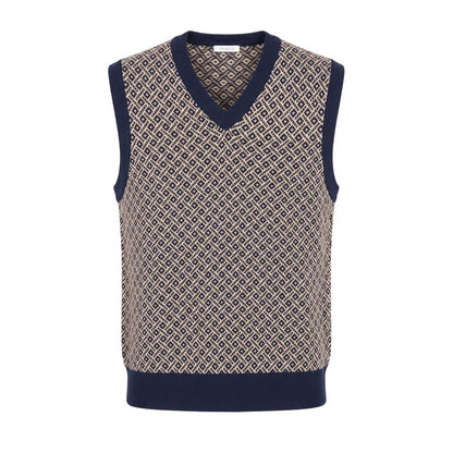 Blue Cotton Men Sweater