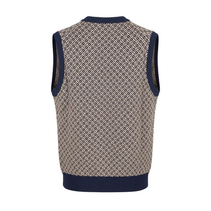 Blue Cotton Men Sweater