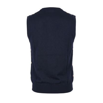 Blue Cotton Men Sweater