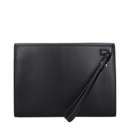 Black Leather Clutch Bag
