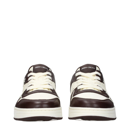 Beige Leather Low Top Sneakers