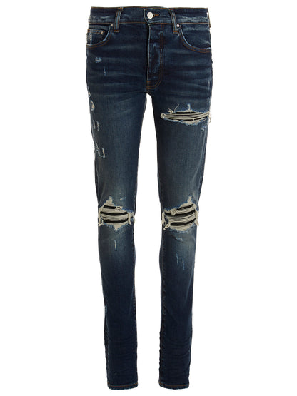 Blue Cotton Skinny Jeans