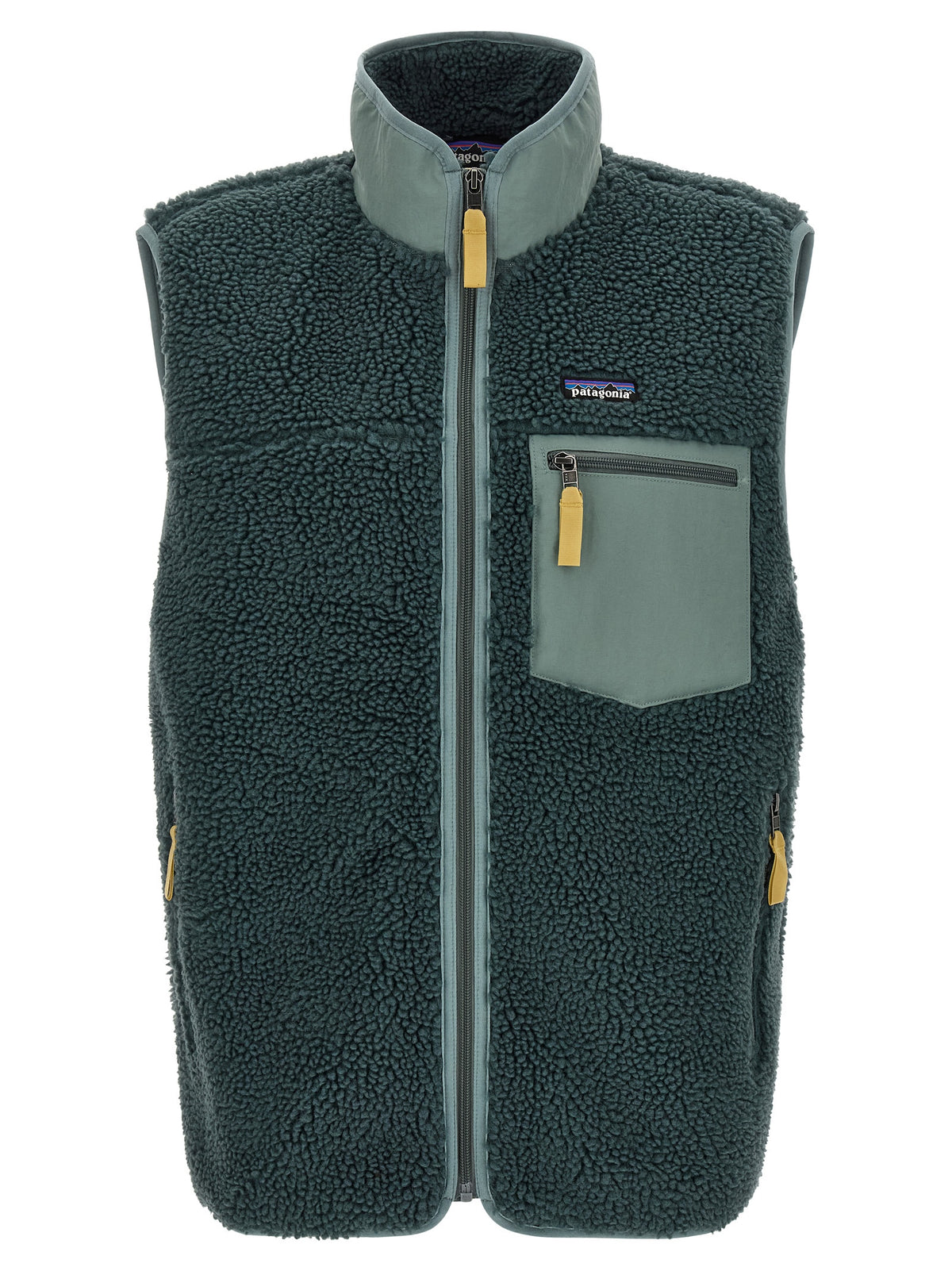 Blue Polyester Sleeveless Jacket