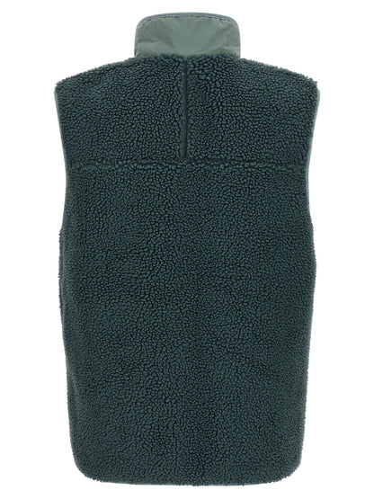 Blue Polyester Sleeveless Jacket