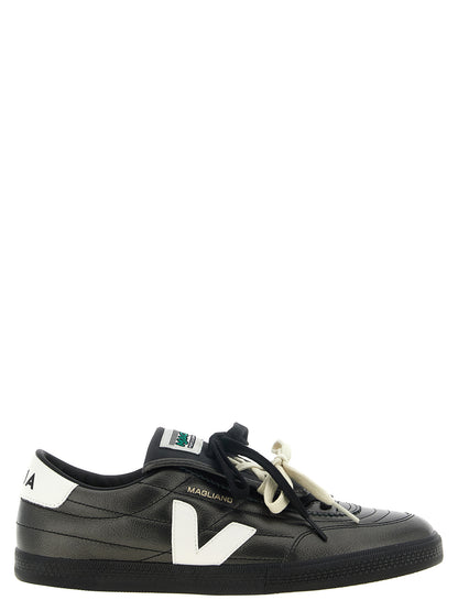 Black Calfskin Low Top Sneakers