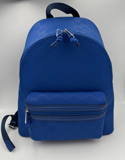 GUCCI GG Leather Blue Backpack