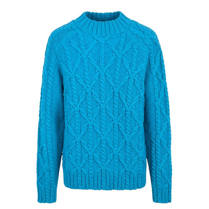 Blue Cotton Men Sweater