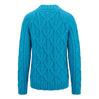 Blue Cotton Men Sweater