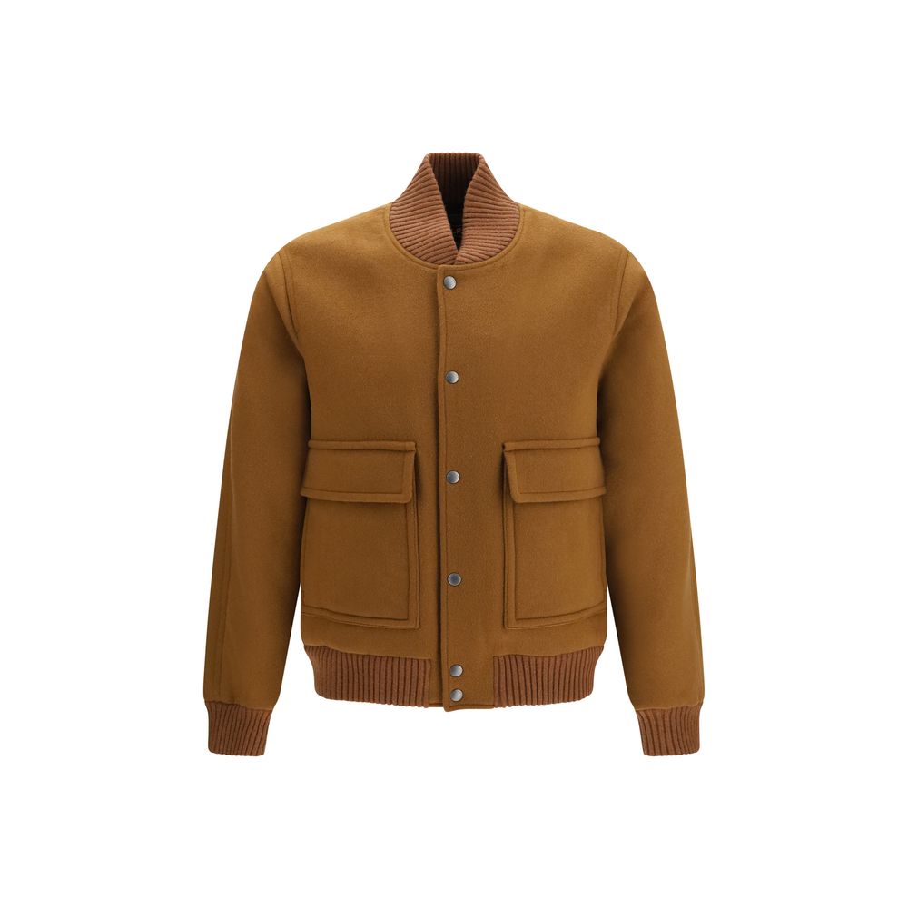Brown Wool Oves Aries Bomber