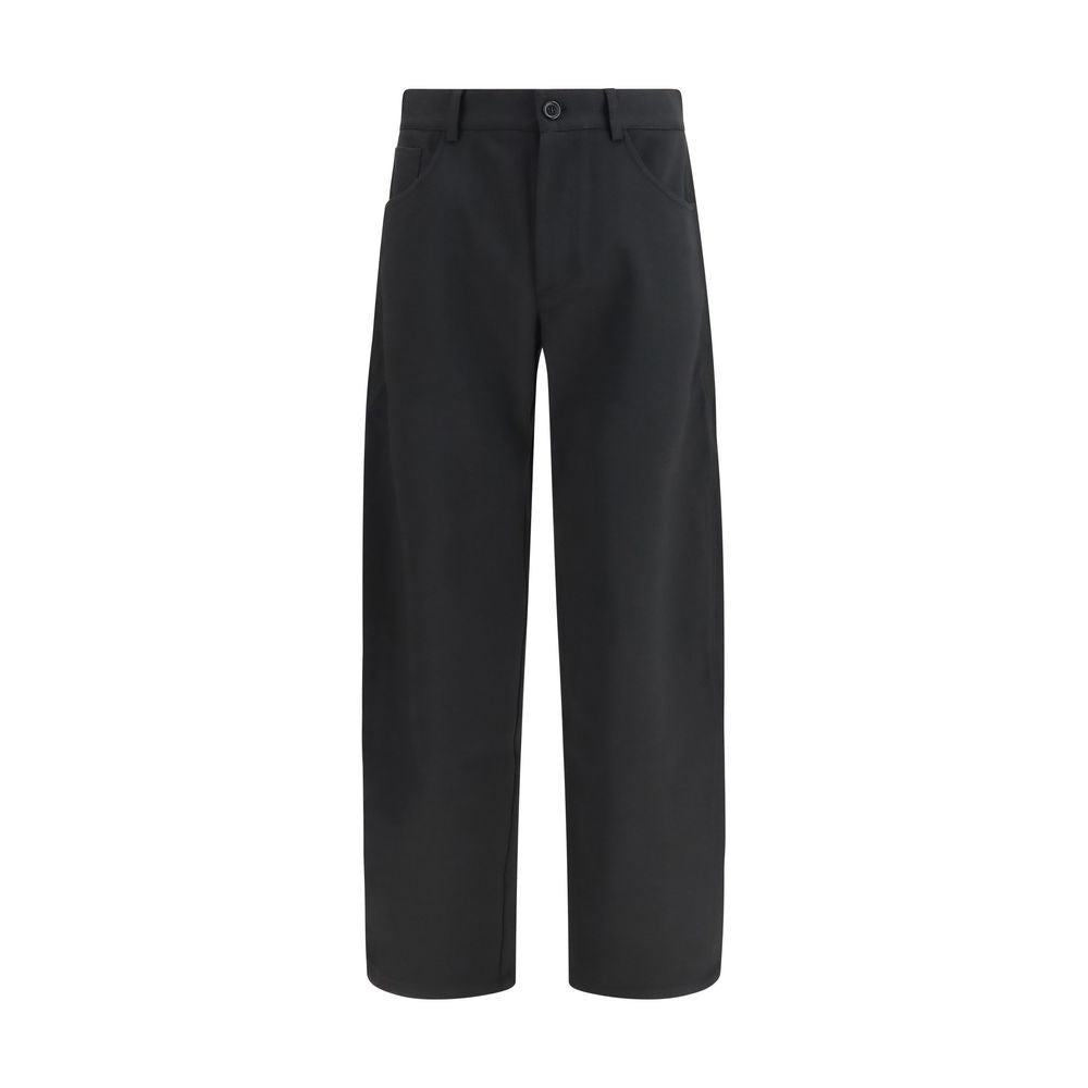 Black Polyester Casual Pants