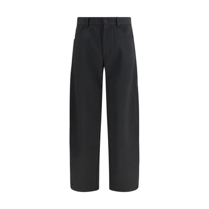 Black Polyester Casual Pants