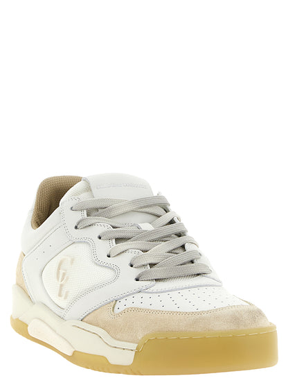 Beige Calfskin Low Top Sneakers