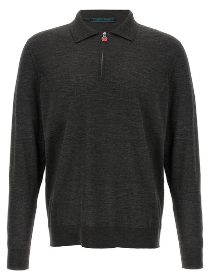 Gray Wool Polo Shirt