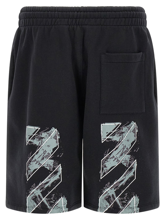 Black Cotton Bermuda Shorts