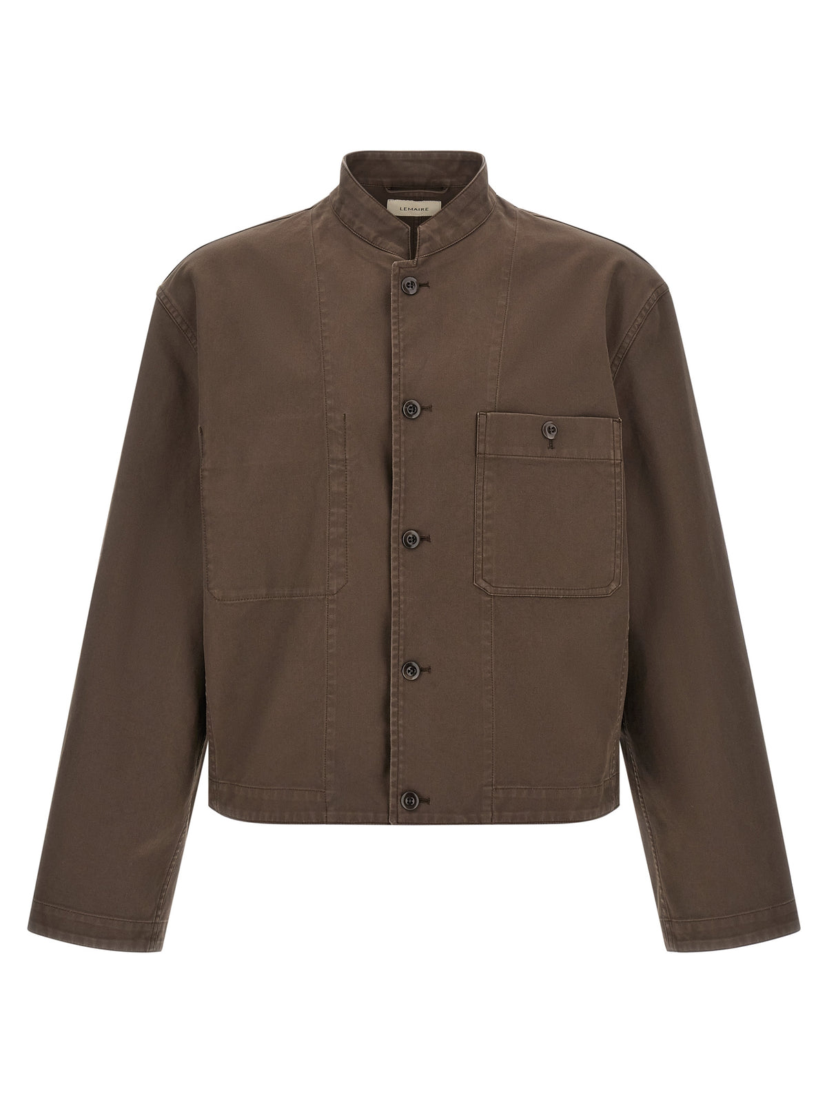 Brown Cotton Full-Length Jacket