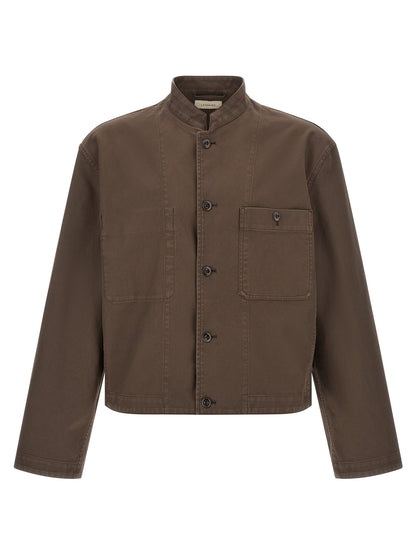 Brown Cotton Full-Length Jacket