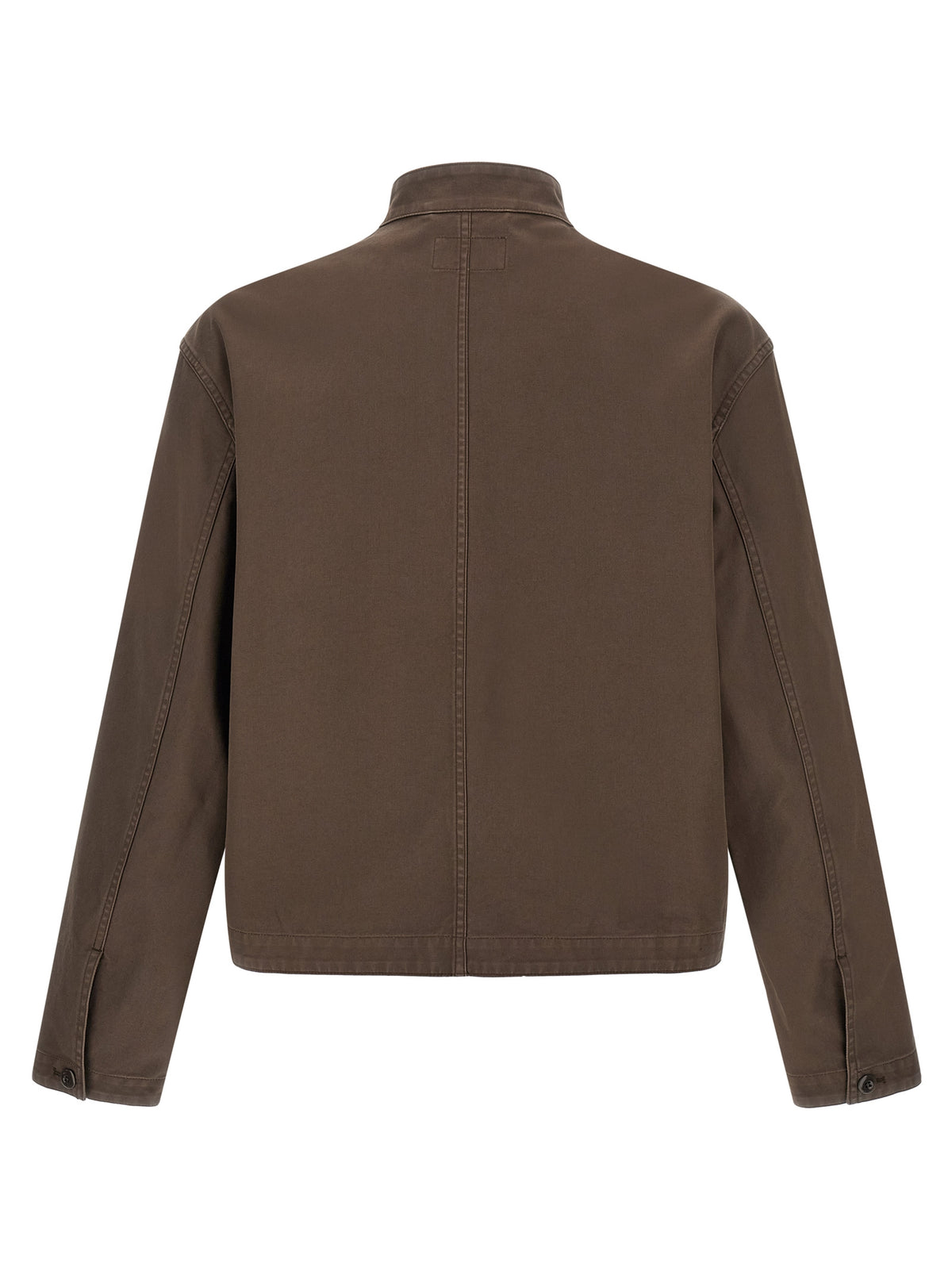 Brown Cotton Full-Length Jacket