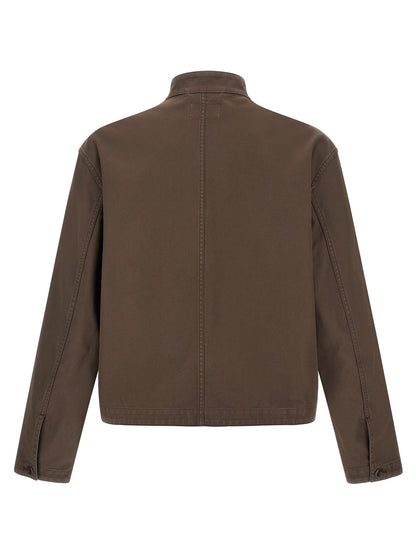 Brown Cotton Full-Length Jacket