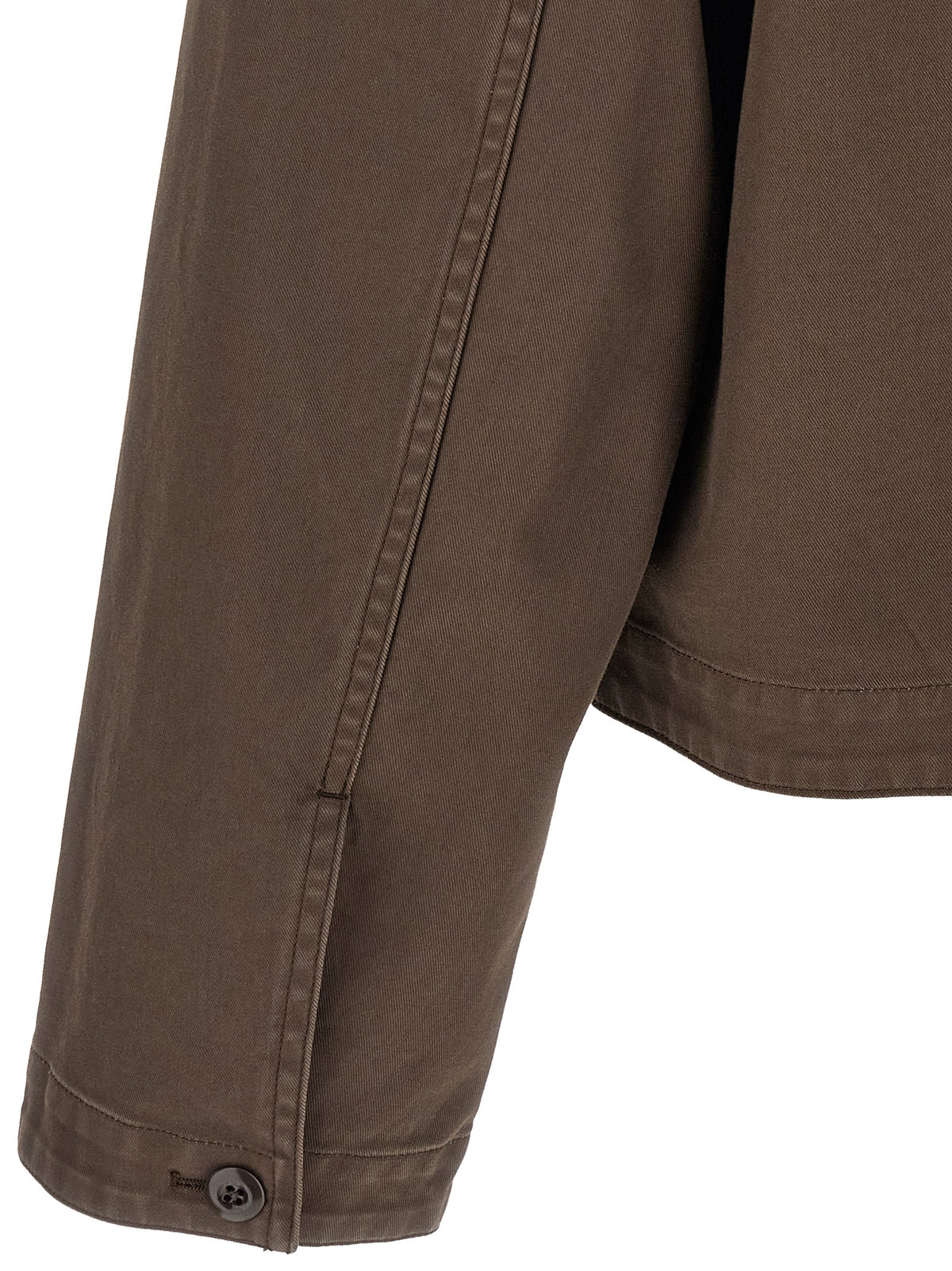 Brown Cotton Full-Length Jacket
