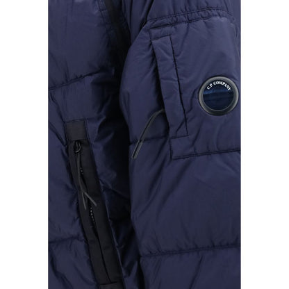 Blue Polyamide Full-Length Jacket