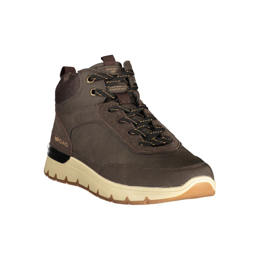 Brown Polyester Ankle Boots