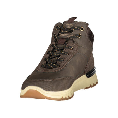 Brown Polyester Ankle Boots