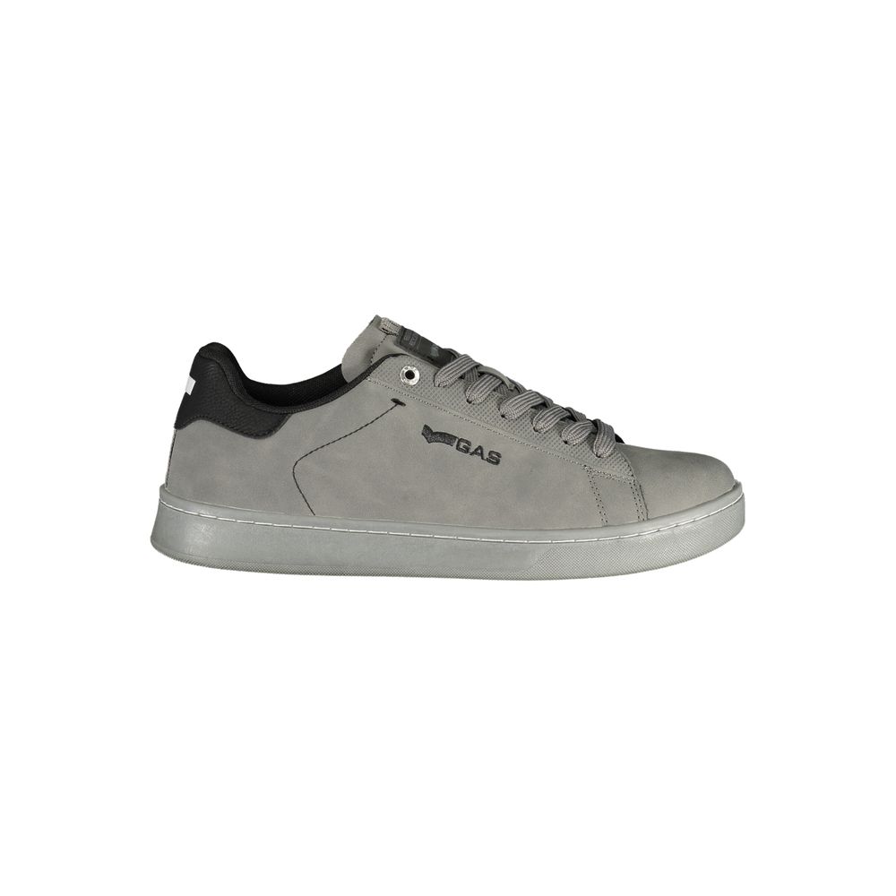 Gray Polyester Athletic Sneakers