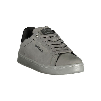 Gray Polyester Athletic Sneakers