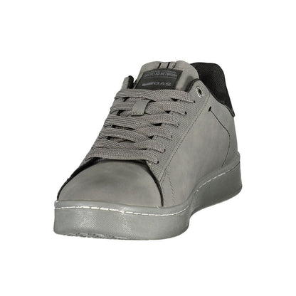 Gray Polyester Athletic Sneakers