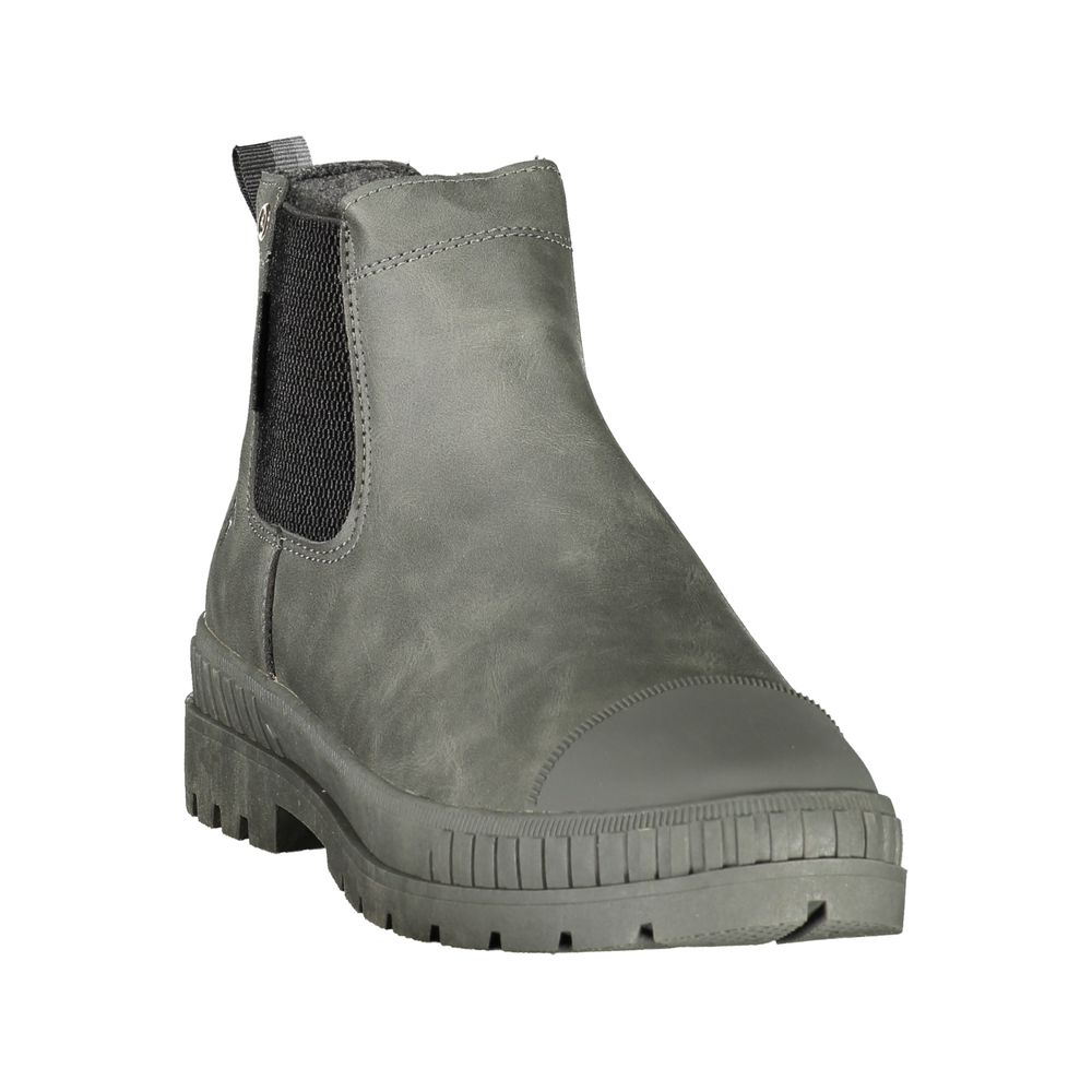 Gray Polyester Ankle Boots