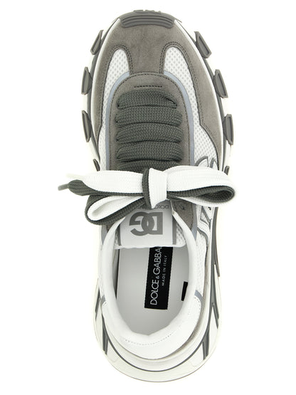 Gray Leather Athletic Sneakers