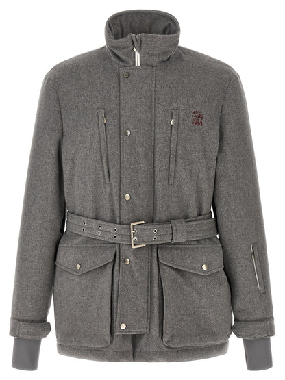 Gray Wool Full-Length Jacket
