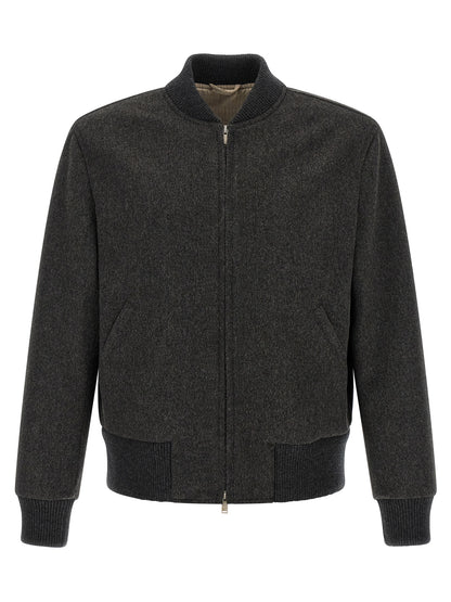 Gray Virgin Wool Bomber