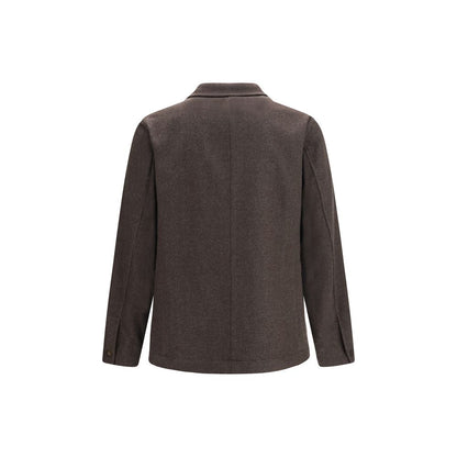 Brown Wool Oves Aries Full-Length Jacket
