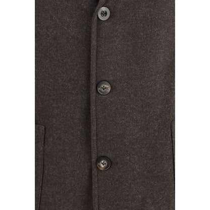 Brown Wool Oves Aries Full-Length Jacket
