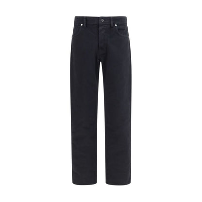 Black Cotton Straight-Leg Jeans