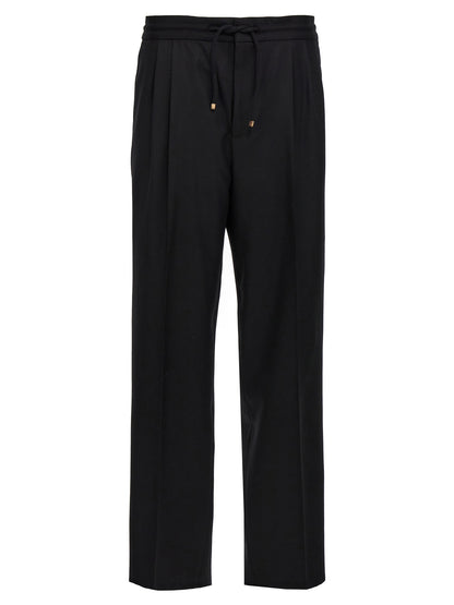 Black Wool Casual Pants