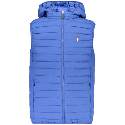 Blue Polyester Men's Jacket